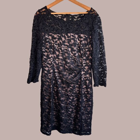 Jessica Howard Lace Sheath Bateau Neck 3/4 Sleeve Dress - Picture 1 of 8